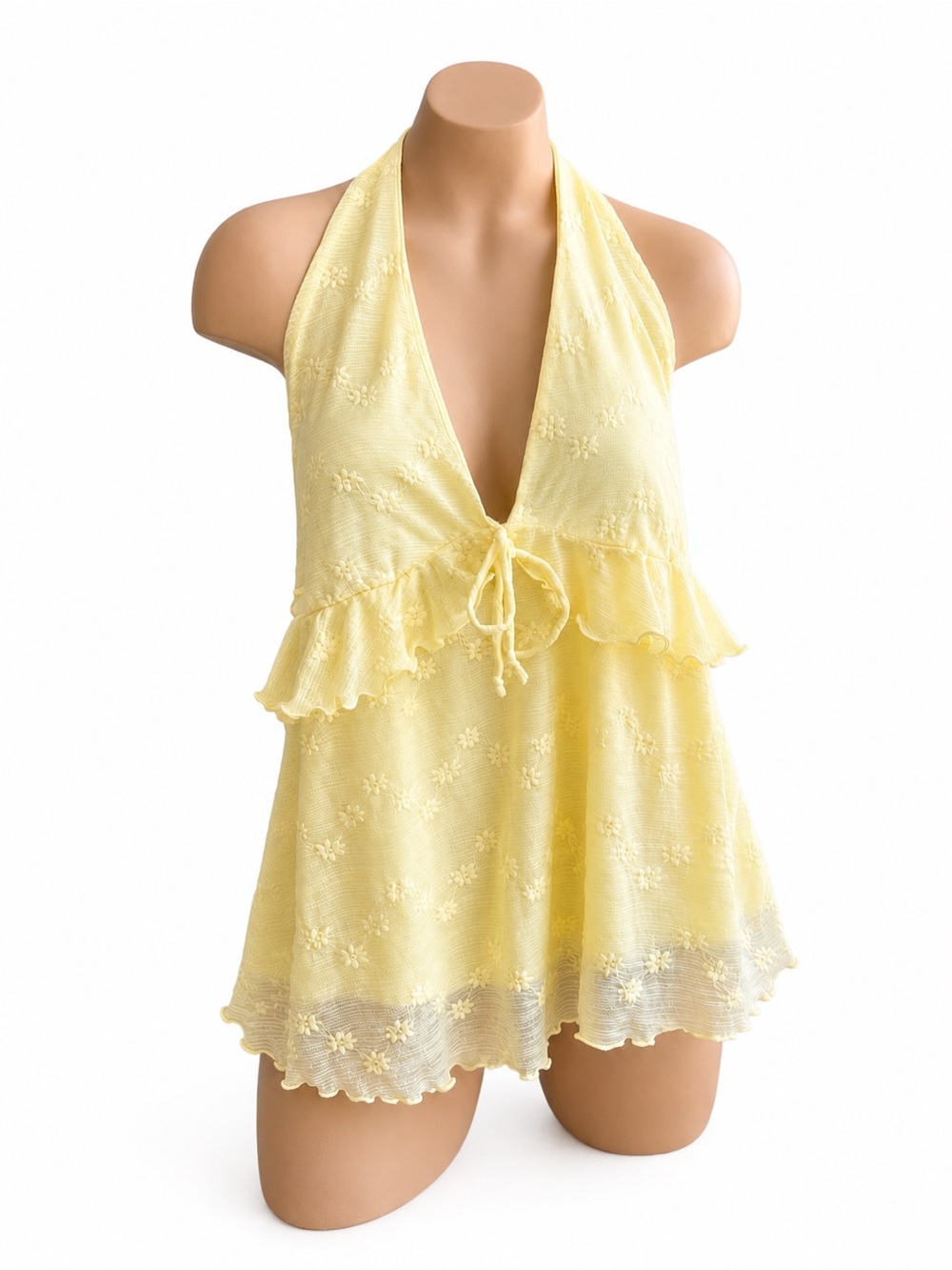 Good Days Project Yellow Halter Top Size M